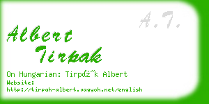 albert tirpak business card